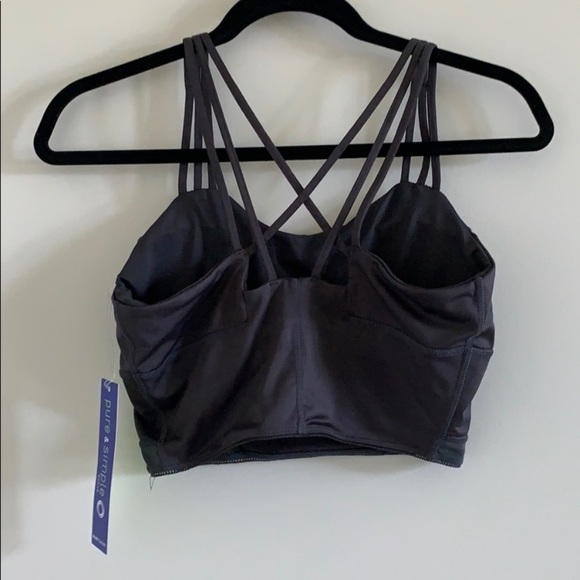 🆕 PURE & SIMPLE Active Dark Grey Sport Bra SZ M - Picture 2 of 8